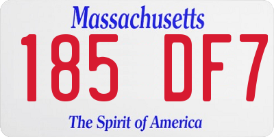MA license plate 185DF7
