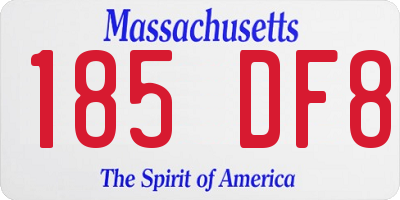 MA license plate 185DF8