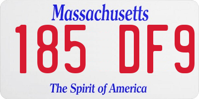 MA license plate 185DF9