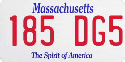 MA license plate 185DG5