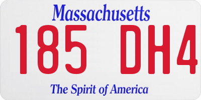 MA license plate 185DH4