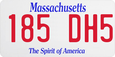 MA license plate 185DH5