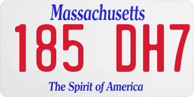 MA license plate 185DH7