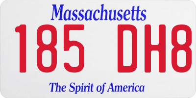MA license plate 185DH8
