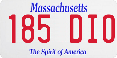 MA license plate 185DI0