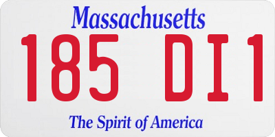 MA license plate 185DI1