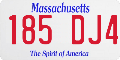 MA license plate 185DJ4