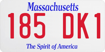 MA license plate 185DK1