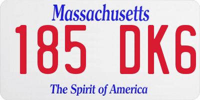 MA license plate 185DK6