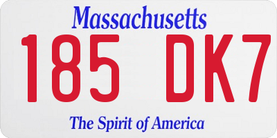 MA license plate 185DK7