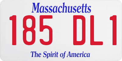 MA license plate 185DL1