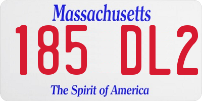 MA license plate 185DL2