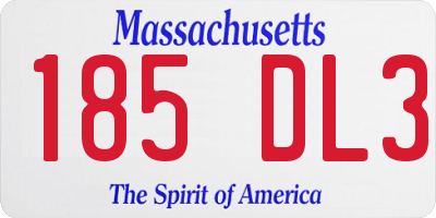 MA license plate 185DL3