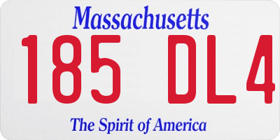 MA license plate 185DL4