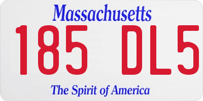 MA license plate 185DL5