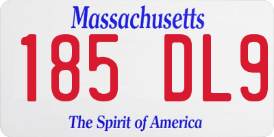 MA license plate 185DL9