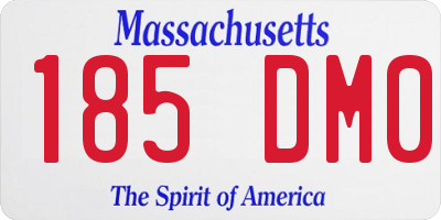 MA license plate 185DM0
