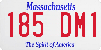 MA license plate 185DM1