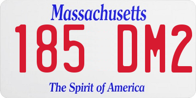 MA license plate 185DM2
