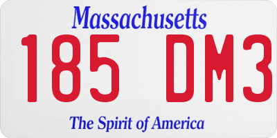 MA license plate 185DM3