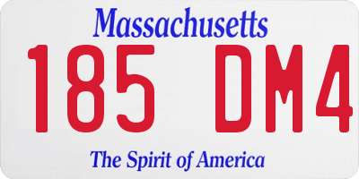 MA license plate 185DM4