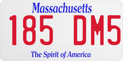 MA license plate 185DM5
