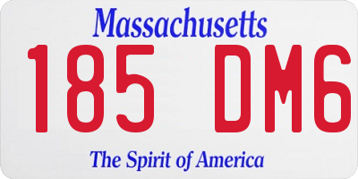 MA license plate 185DM6