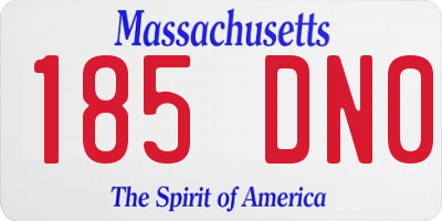 MA license plate 185DN0