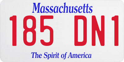 MA license plate 185DN1