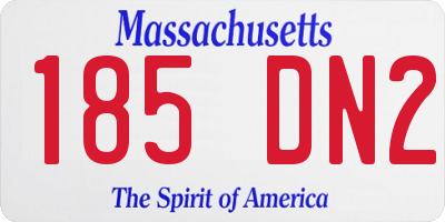 MA license plate 185DN2