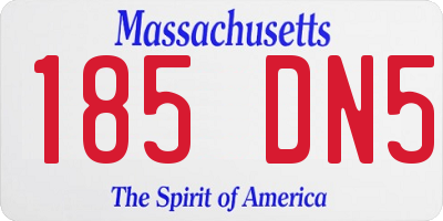 MA license plate 185DN5