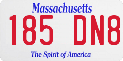 MA license plate 185DN8