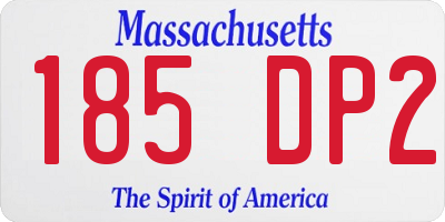 MA license plate 185DP2