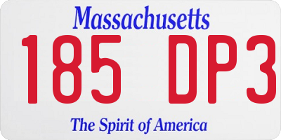 MA license plate 185DP3