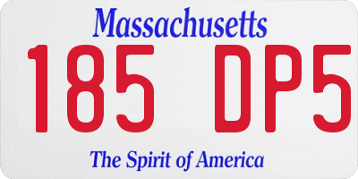 MA license plate 185DP5