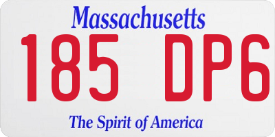 MA license plate 185DP6