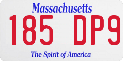 MA license plate 185DP9
