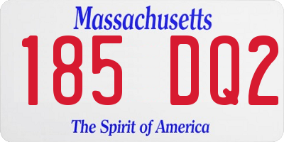 MA license plate 185DQ2
