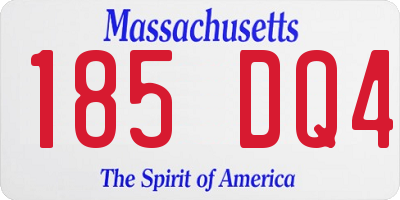 MA license plate 185DQ4