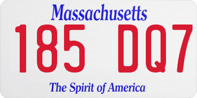 MA license plate 185DQ7