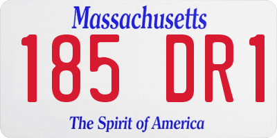 MA license plate 185DR1