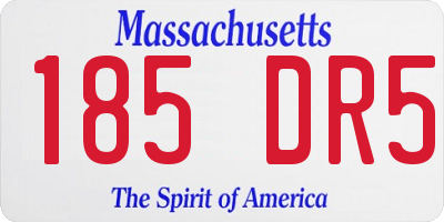 MA license plate 185DR5