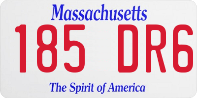 MA license plate 185DR6
