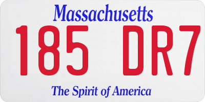 MA license plate 185DR7