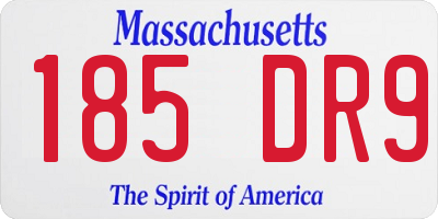 MA license plate 185DR9