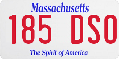 MA license plate 185DS0