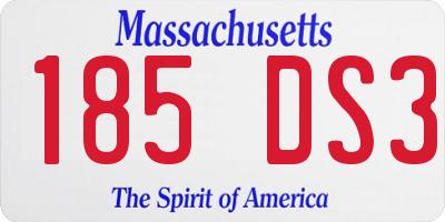 MA license plate 185DS3
