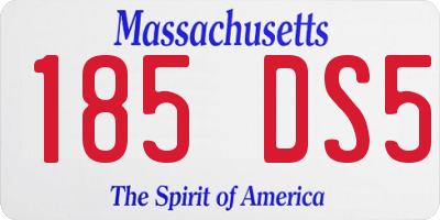 MA license plate 185DS5