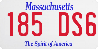 MA license plate 185DS6