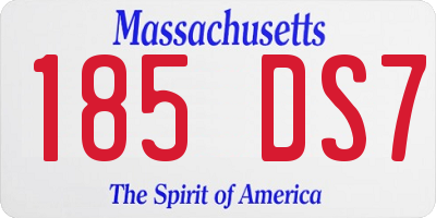 MA license plate 185DS7